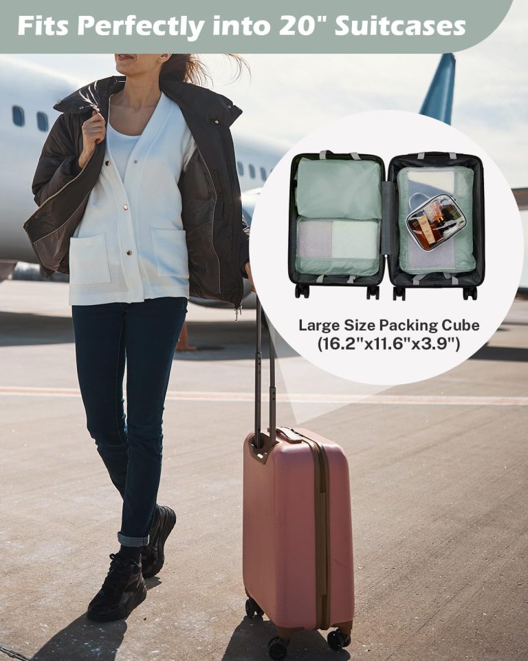 Gonex 8 Set Compression Packing Cubes for Travel, Expandable Mesh Packing Organizer for Travel Accessories, Travel Essentials with Toiletry Bag, Laundry Bag, Shoe Bag, Cable Bag for Suitcases, Gray